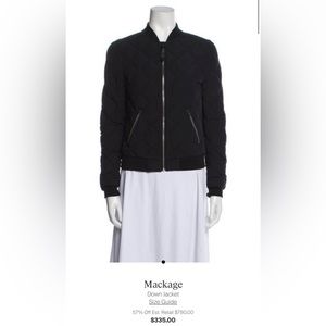 Mackage down bomber jacket